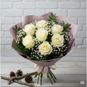 7'li Beyaz Gül Buketi